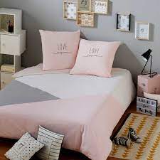 baumwoll bettwaschegarnitur grau rosa 220x240 maisons du monde bedroom themes bedroom makeover girls bedroom
