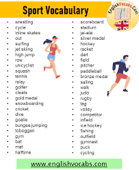 Sport Words Sport Vocabulary Definition And Example Sentences English Vocabs