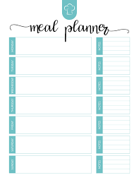 002 tcm teal mealplanner free printable meal plan sheet