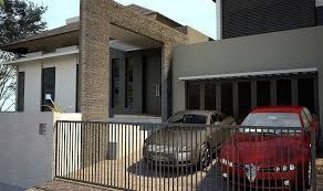 Gunakan halaman dengan untuk menyimpan mobil yang dilengkapi dengan pintu besi merangkap sebagai pagar rumah. Populer 37 Garasi Minimalis Terbaru
