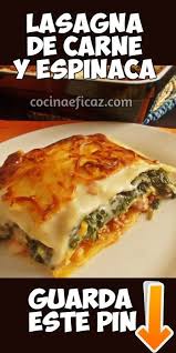 Un Sabroso Plato De La Cocina Italiana Para Saborear En Dias De Temperatura Baj Lasagna De Carne Espinacas Recetas Comida Lasagna De Carne Receta