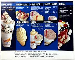 Vintage Original Menu Sonic Drive In Bartow Auburndale Winter Haven Florida Sonic Drive In Hot Fudge Banana Sundae