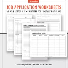 Job Application Worksheets Letter Size A4 Filofax A5 Planner Template Planner Inserts Printable Planner Planner Pages Instant Download Job Application Bullet Journal Job Search Job