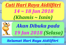 This sacred day falls on the first day of 10th month of the islamic calendar (the hijrah. Cuti Hari Raya Pusat Rawatan Pakar Kanak Kanak Adda Facebook