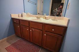 After i was done, we put the leaves in a closet for later use. How To Refinish A Bathroom Vanity Bower Power