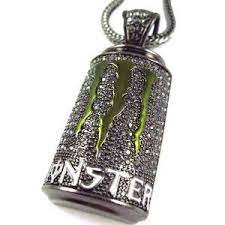 Monster Energy Necklace Iced Out Monster Energy Bottle Pendant W Chain Black Amazon Fr Monster Energy Monster Energy Clothing Monster Energy Drink