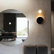 Die schönsten wandleuchten für ihr zuhause. Moderne Wandlampe Ring Design In Schwarz Fur Wohnzimmer