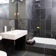 Black slate bathroom floor tiles 2021 slate tiles look best on the floor of the bathroom, especially if they are black or dark grey. A4fdd4087ea939b5fd95c4dcab4e87fe Grey Slate Bathroom Slate Tile Bathrooms Acha Homes