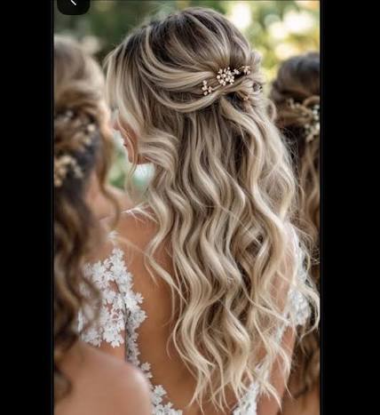 What hairstyle for dark blonde October wedding hair?