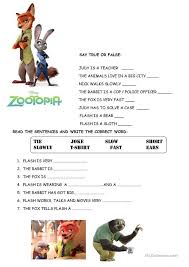 Zootopia Trailer Activities Worksheet Free Esl Printable Worksheets Made By Teachers Zootopia Disney Themed Classroom Activities