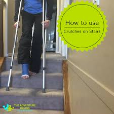 Here S How To Go Up And Down The Stairs Using Crutches It S Harder To Get Around With An Injury But It Is Possible An Crutches Walking Up Stairs Ankle Surgery