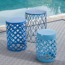Coral Coast Ellery Round Metal Patio Side Tables Set Of 3 Patio Side Table Outdoor Patio Decor Outdoor Side Table