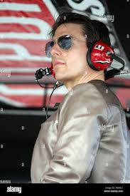 Actor Tom Cruise watches the NASCAR Daytona 500 from Jeff Gordon's pit box  at Daytona International Speedway in Daytona Beach, Florida