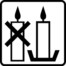 Warning hot use heat resistance gloves symbol sign, vector illustration, isolate on white symbol ban of waste burnt, warning sign do not burn waste, plastic in bonfire with prohibition. Ral Quality Mark For Candles Pictograms