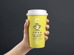 Layered Psd File Showing A Hand Holding A Coffee To Go Cup With Lid High Res Format With The Size 4100 2800 Px Mockup Free Psd Coffee Cups Coffee To Go