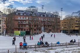 A soccer pitch, frozen for hammarby's bandy games during winter. 11 Magical Spots In Stockholm That Are Perfect For Winter