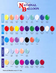 National Balloon Color Chart