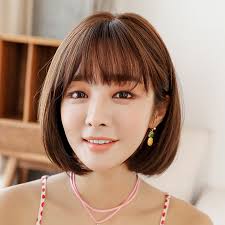 Short haircuts always looks best on a round face shape and suits more on these faces. Wig Female Short Hair Round Face Bobo Korean Bobo Head Shaved Face Fluffy Natural Shoulder Hairstyle Female Net Red Clavicle Hair