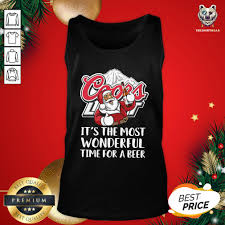 Great Santa Claus Drink Coors Light It S The Most Wonderful Time For A Beer Christmas Shirt Tee Shirt Bear