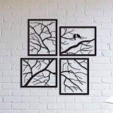 Tree Branches With Lovely Birds 4 Pieces Metal Wall Art Rustic Wall Decor Christmas Gifts Living Room Home Decor New Home Gifts In 2021 Metal Tree Wall Art Metal Wall Art