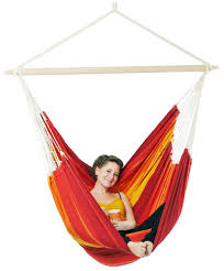 Brazilian hammocks are crafted from brazilian cotton fabric and they are more durable than the string varieties. Brasil Gigante Hanging Chair Amazonas Hammocks
