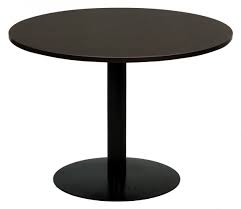Round shape café tables could often seat three or four depending on the size. Round Cafe Table Round Base Dark Walnut Express Laminate Express Office Furniture