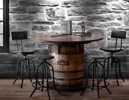 Ensemble De Salle A Manger De Style Pub En Chene Tabourets En Bois Et En Metal De Style Industriel Produit Canadien Table Bistro Table Table Bar Table