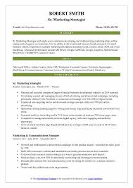 marketing strategist resume samples
