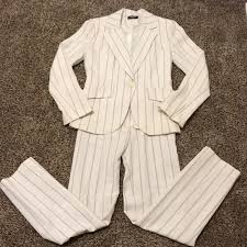 Browse our wonderful selection of suits just for you. Sinequanone Jackets Coats Womens French White Pinstripe Suit Poshmark