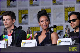 Grant Gustin Candice Patton And Carlos Valdes At The Theflash Comic Con Panel 2018 Chris Klein Carlos Valdes The Flash