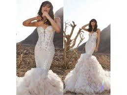 Pnina tornai wedding dress | used, size: 2018 Pnina Tornai Mermaid Wedding Dresses Spaghetti Backless Lace Bridal Gowns With Beads Sweep Trai Clothing Table Grove Illinois Announcement 184928