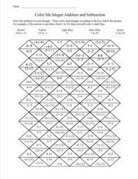 Integer Addition And Subtraction Page After Answering All Of The Questions Students Color In Christmas Math Worksheets Math Coloring Worksheets Math Integers