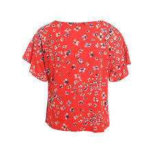 Schicke shirts für modebewusste damen jetzt bequem bei monari online bestellen. T Shirt Imprime Fleuri Pop Rouge Corail Femme Breal