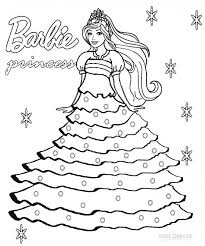 Coloriage de barbie à imprimer. Coloriage Princesse Barbie Et Flocon De Neige Dessin Gratuit A Imprimer