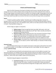 Kinetic And Potential Energy Worksheet Kinetic And Potential Energy Potential Energy Potential Energy Experiments