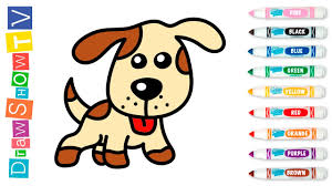 You can teach him how dog is a faithful animal. How To Draw Dog Coloring Book For Kids Learning Painting With Colored Markers Youtube