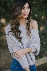 Some patterns may call for variations on measurements. Demi Off The Shoulder Eyelash Knit Sweater Morning Lavender Knitted Sweaters Sweaters Romantic Outfit