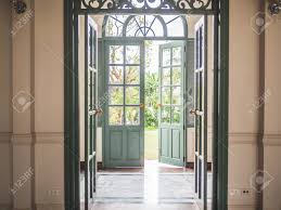 For its first century, this floor was thought of as the basement. Green Vintage Wooden Doors In Vintage Contemporary White House Stock Photo Picture And Royalty Free Image Image 109471192