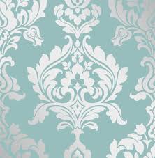 Damask Foil Teal Silver Metallic Traditional Wallpaper Ebay Teal Wallpaper Bedroom Damask Wallpaper Teal Wallpaper