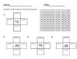 Hundreds Chart Puzzles One More One Less Ten More Ten Less