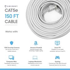 To get a better idea, the ethernet ip security camera wiring diagram is shown below. Amazon Com Amcrest Cat5e Cable 150ft Ethernet Cable Internet High Speed Network Cable For Poe Security Cameras Smart Tv Ps4 Xbox One Router Laptop Computer Home 4 Pack 4pack Cat5ecable150 Electronics