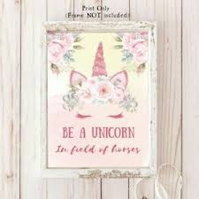 Kid room decor ideas that use a variety of fabrics to bring texture and color to the forefront. Unicorn Print Kids Room Decor Be A Unicorn Wall Art Girls Bedroom Unframed Ebay