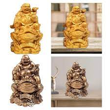 Lachender Buddha Chinese Fortune Frog Toad Feng Shui Ornament Figurine für  | eBay