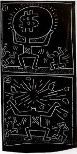 Trouver un peintre au black. Untitled 1984 Chalk On Paper 80 X 42 Inches Keith Haring Keith Peinture