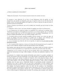 Modelo de resumé en español. Ejemplo De Resumen