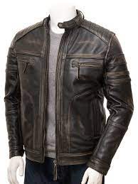 Men S Vintage Leather Biker Jacket Eggesford Men Hs Jackets Leather Jacket Men Leather Jacket Cafe Racer Jacket