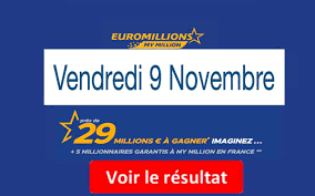 C'est une somme record qui est mise en jeu, ce vendredi 19 février, à l'occasion du tirage au sort de l'euromillions. Fdj Resultat Euromillions My Million Tirage Du Vendredi 9 Novembre 2018 En Ligne