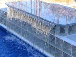 Glass Block Waterfall Pool Water Features Pool Images Glass Blocks