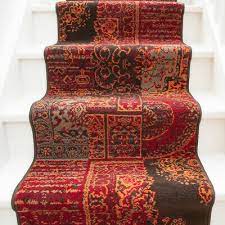 A stair carpet runner is a piece of carpet that cover the staircase but doesn't cover the entire width, only the center of the stair. Long Traditional Red Patchwork Stair Carpet Stairway Made To Measure Runner Rugs Ebay