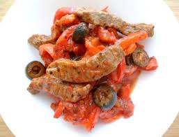 Emince De Boeuf Poivrons Olives Emince De Boeuf Boeuf Recette Boeuf